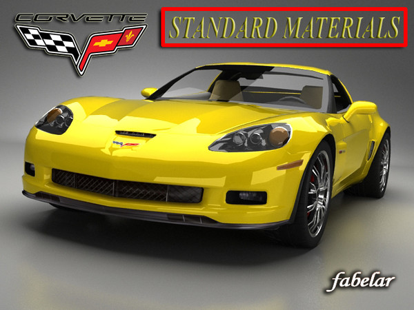 3ds max chevrolet corvette z06 standard - Chevrolet Corvette Z06 standard materials by fabelar