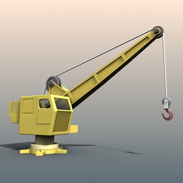 crane cartoon 3d model - Cartoon Crane by shank3d