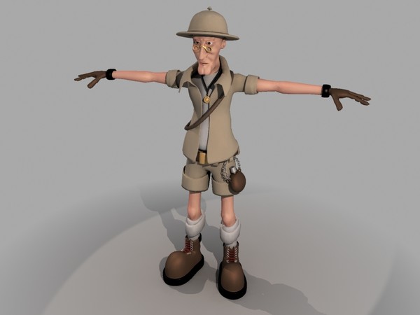 3d model explorer - indiana jones - 2 Explorer - Indiana Jones Type Character Cartoon by Kostas Yiatilis Macfarlane