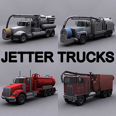 ready jetter truck 3d model - Jetter Trucks collection by GameArt3D