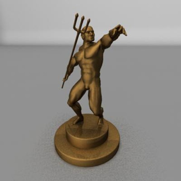 3d male statue model - Metal Man Statue by My3DGuy