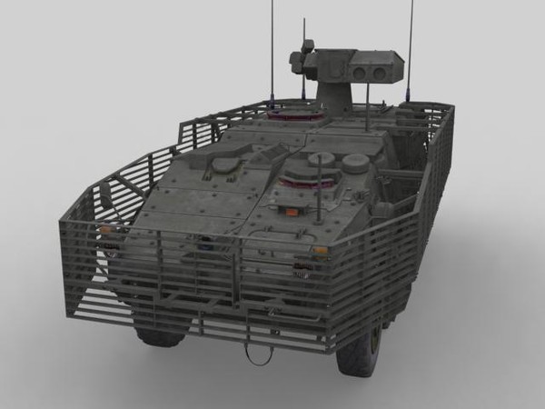army stryker atgm 3d model - Stryker ATGM with Slat Armor by MillieModels