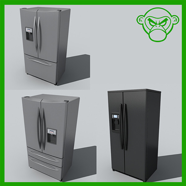 refrigerator freezer 3d max - refridgerators by monkeyodoom