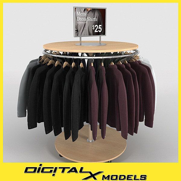 dress shirt rack 3ds - dress shirt rack 2 by DigitalX