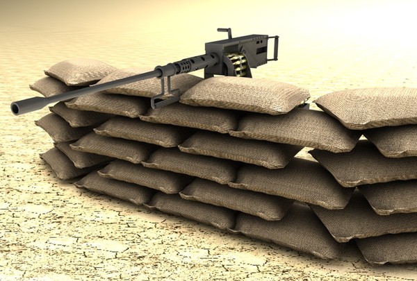 m2 machine gun sandbags 3ds - M2 Machine Gun by MattTrout