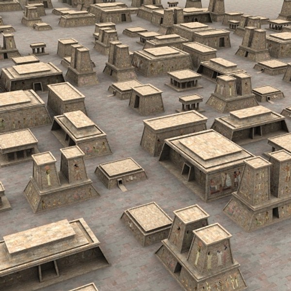 3dsmax egyptian buildings set egypt - Egyptian City Set by scripter