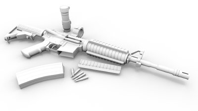 obj m4 gun highpoly version - M4 gun highpoly version by nuvanda