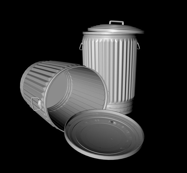 metal trash cans c4d - Trash_Cans.zip by djackson44