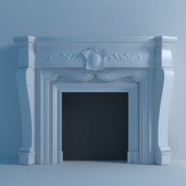 3d model antique fireplace - Antique fireplace by BBB3viz