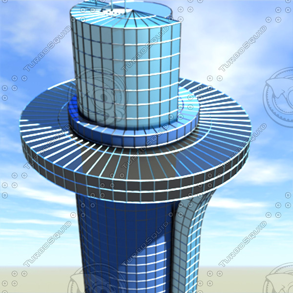 3d model modern skyscraper tower office building - Modern Blue Skyscraper Tower by fxivity