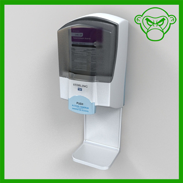 hand sanitizer 3d model - hand sanitizer by monkeyodoom