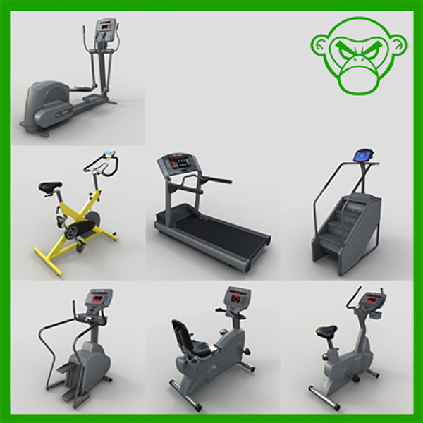 3d cardio gym equipment cycle model - cardio equipment by monkeyodoom