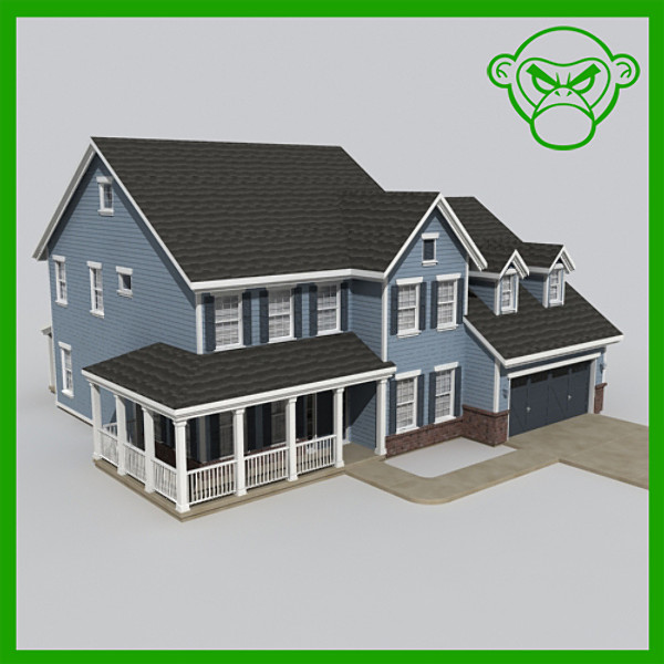 house 24 3d obj - house_24 by monkeyodoom