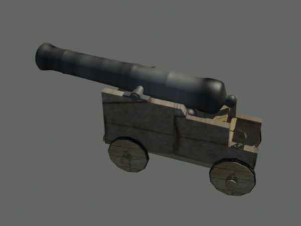 cannon 10 lb gun 3d max - 10 lb.broadside gun.max by Animation Anchor Line