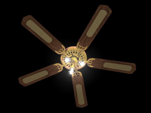 decorative fan 3d obj - Ceiling Fan by Laurisl