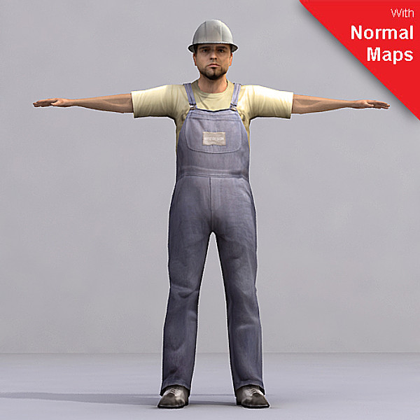 3d axyz 2 rigged characters model - WMan0002-CS by axyzdesign