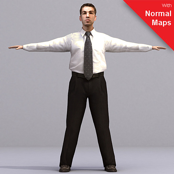 3ds max metropoly characters rigged human - AMan0003-Tp by axyzdesign