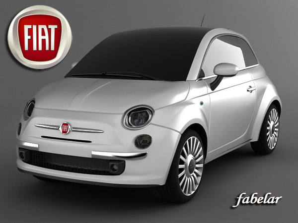 3d new fiat 500 car model - Fiat 500 by fabelar