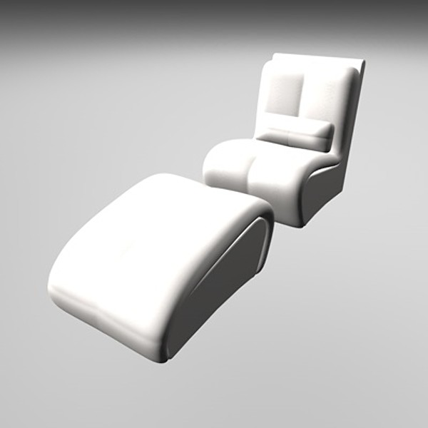 armchair ottoman chair furniture 3d model - Armchair_005 by desigm
