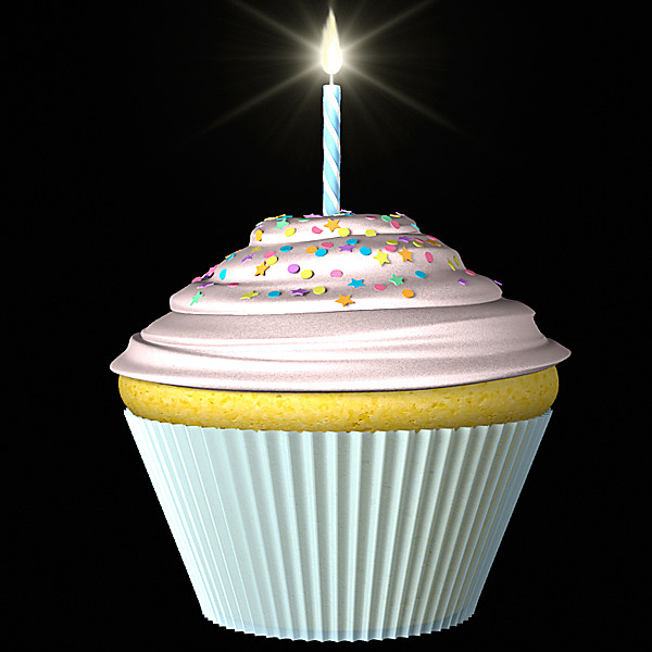 3d model cupcake celebration cake - Celebration Cupcake by Hystoria