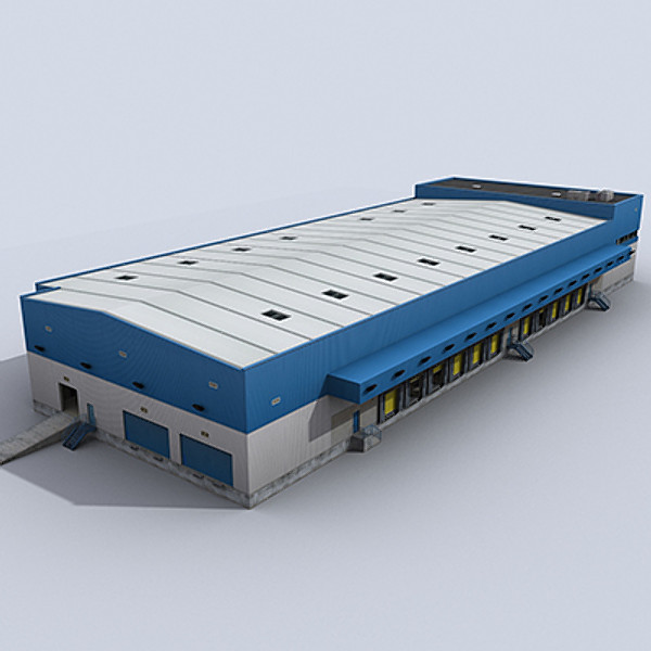 modular logistics building 1 3ds - Modular Logistics Building 1 by papillon
