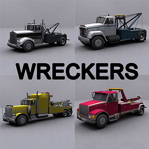 3d model ready wrecker tow truck - Wreckers / Tow Trucks collection by GameArt3D