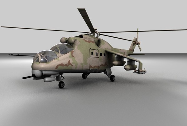 3ds max hind 24 soviet military helicopter - Hind 24 Soviet Military Helicopter by MattTrout