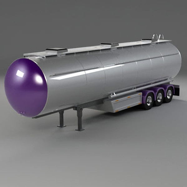 long tanker trailer 3d 3ds - Long Tanker Trailer by QLEE