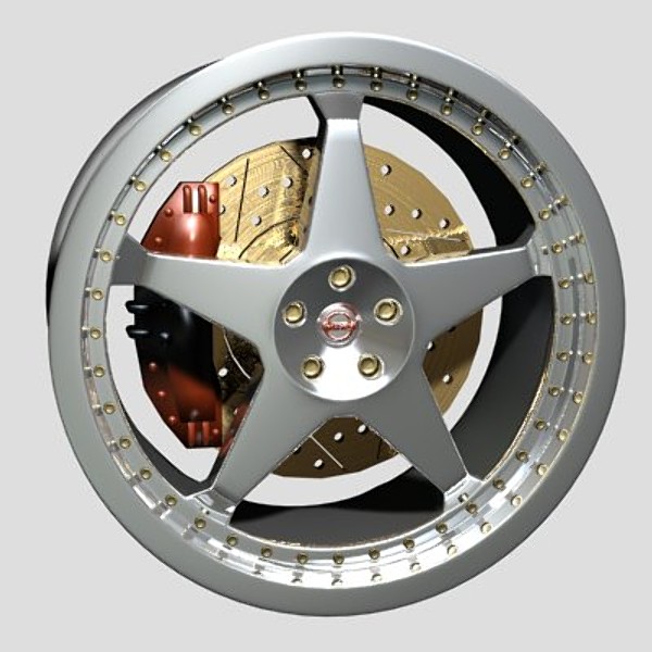 wheel disk nissan 3d 3ds - Wheel Disk Nissan GTR34 by CutCat