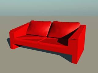 contemporary leather sofa 3d model - Contemporary Leather Sofa by Icer86