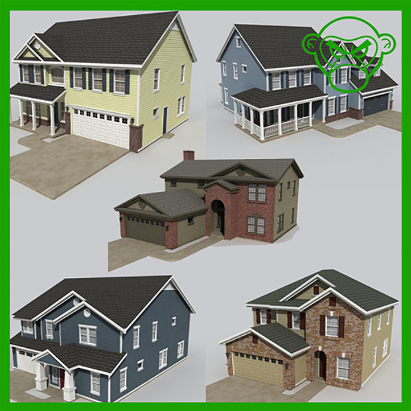 house set 5 3d 3ds - house set 5 by monkeyodoom