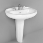 toto carlyle pedestal lavatory 3d model