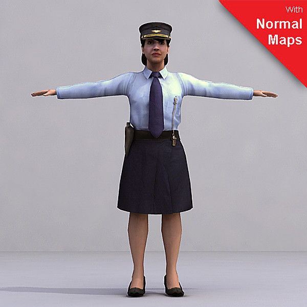 axyz 2 rigged characters 3d fbx - WWom0002-FBX by axyzdesign