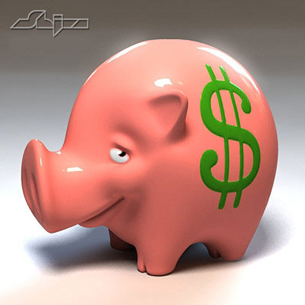 piggy bank 3d model - Piggy Bank 1... by shiva3d