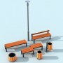 3d street benches