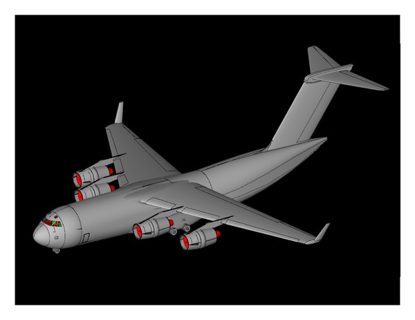 cargo airplane assembly dxf - Cargo_C17(REV).sat or .dwg or .3dm or .dxf by RodgerSaintJohn