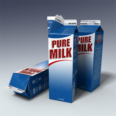 litre milk carton 3d model - Milk Carton - 1 litre by Adam Walker Film