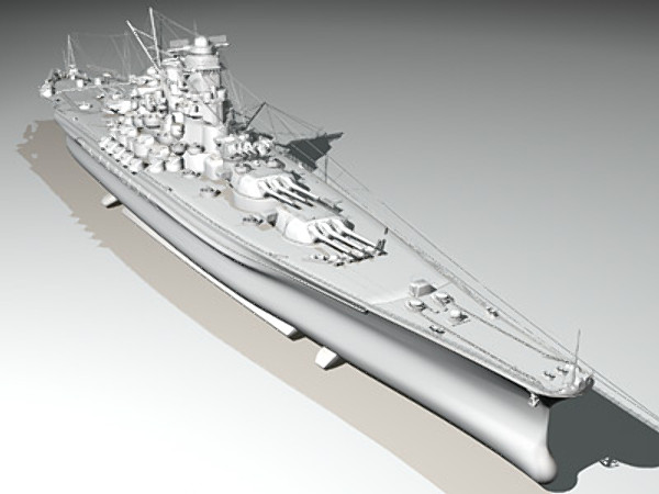 japanese battleship yamato navy ship 3d model - YAMATO battleship Huge model by earth art