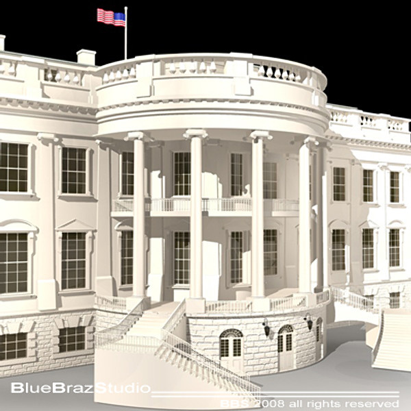 3d model white house - White House... by BraZ