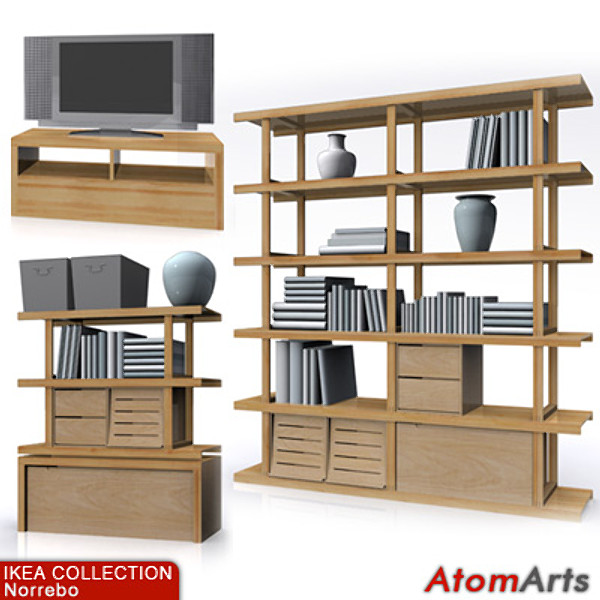 3ds max ikea norrebo living room - IKEA Living Room Storage by Atom Arts