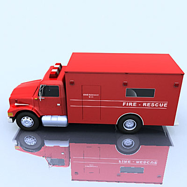 3d fire-rescue truck model - Fire-Rescue truck by QLEE