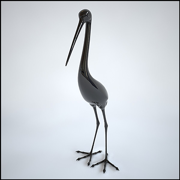 3d model statue heron - Heron by makula