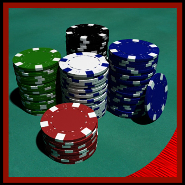 poker chips polygons 3d max - Poker chips high polygon by gauthier12