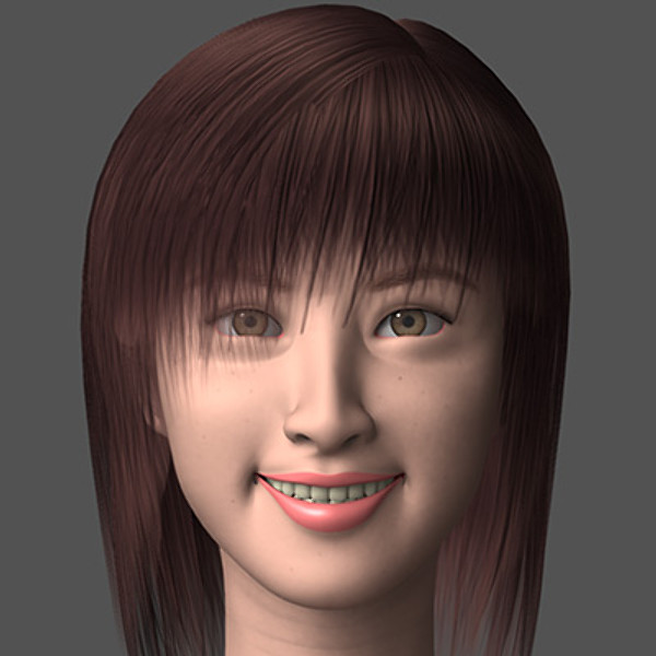 3d model asian smile head girl - asian_smile_lws.zip by tomwoof