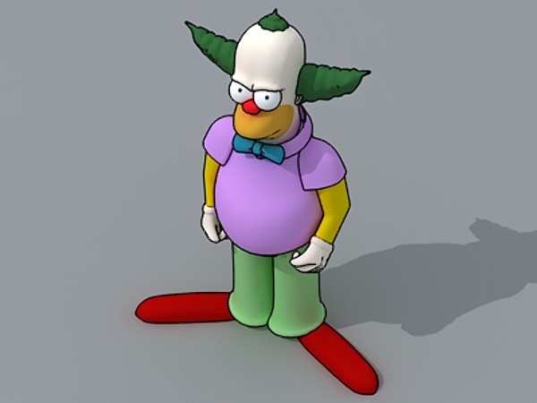 krusty clown 3d model - Krusty the clown by fabelar