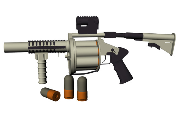 military m32 experimental grenade launcher 3d max - US Military M32 Experimental Grenade Launcher by Imagetek3D