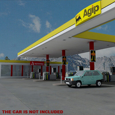 service gas station 3d model - distributore agip by FraP