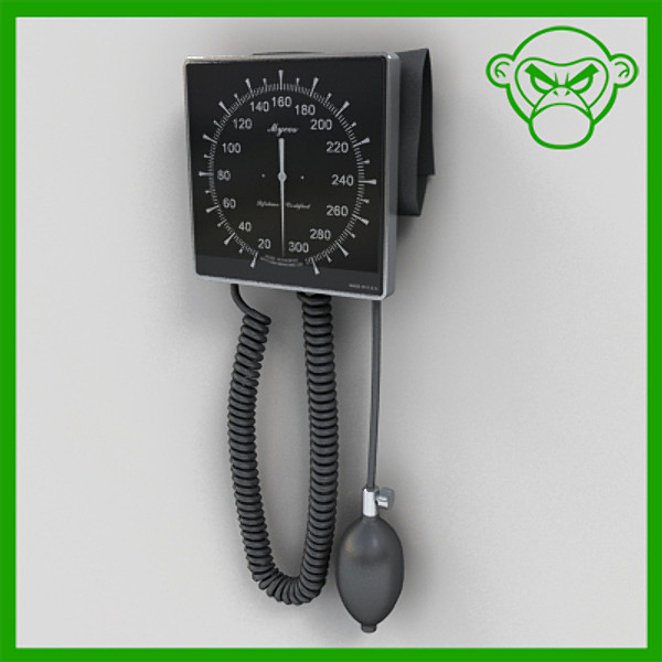 blood pressure wall mount 3d model - blood pressure wall mount by monkeyodoom