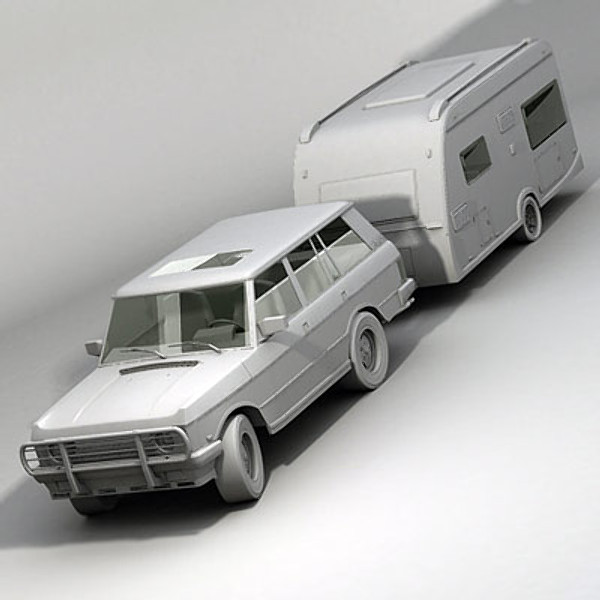3ds max trailer stationwagon - Trailer And Stationwagon (3ds) by QLEE