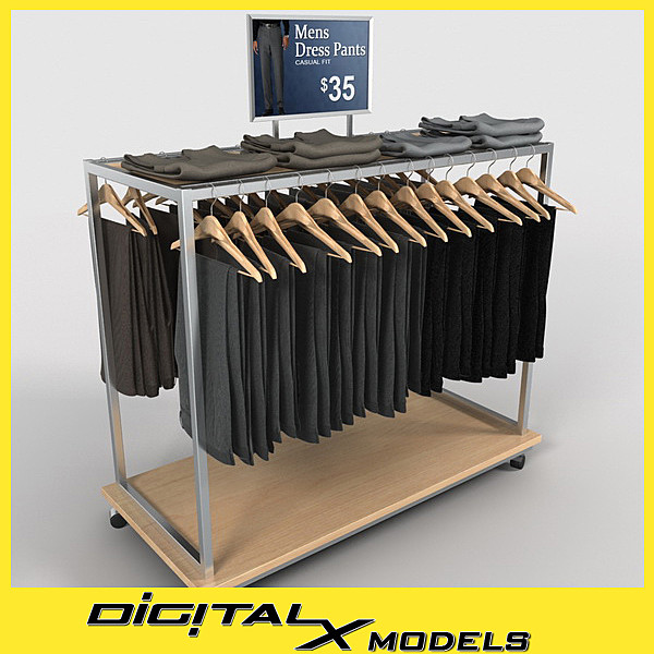 dress pants rack 3d 3ds - dress pants rack by DigitalX